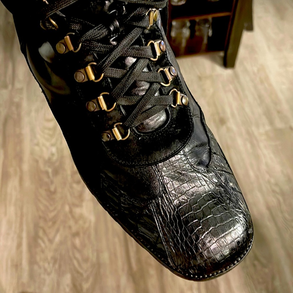 Men’s Belvedere casual mid-top boots, black, size 11.5